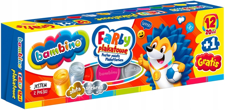 BAMBINO FARBY PLAKATOWE 12 KOL + 1 20 ML