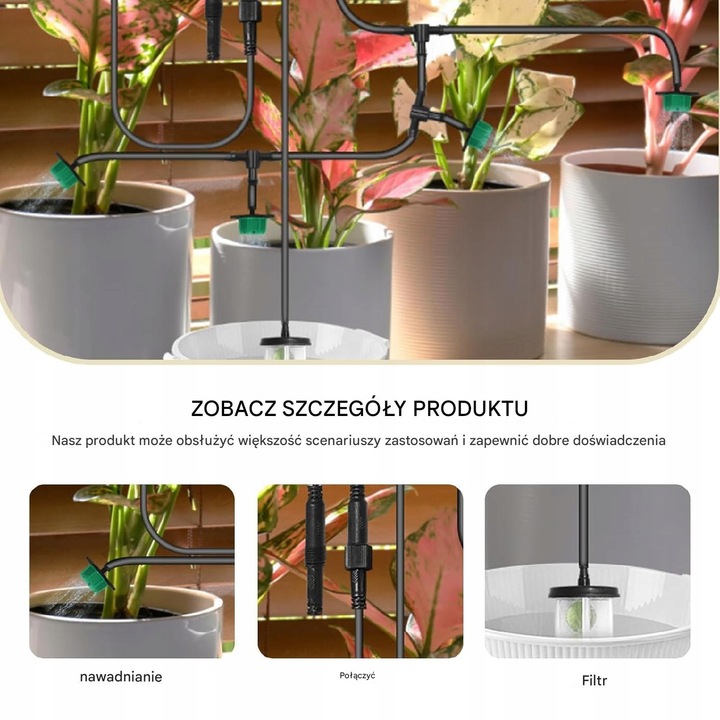 Solarny słoneczny system nawadniania SPORGO 15m automat 12 trybów timera