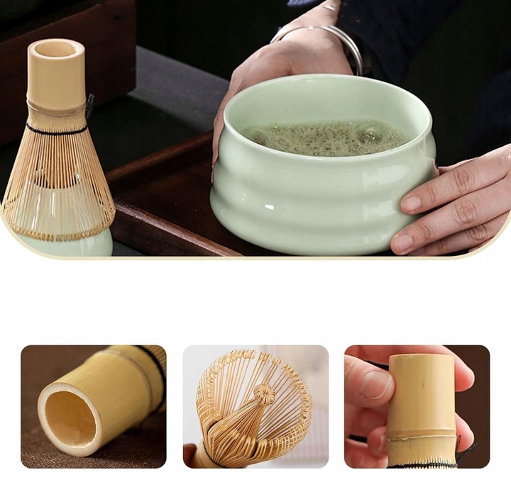 ZESTAW DO MATCHY Z MIOTEŁKA DO MATCHY I ŁYŻKĄ, JAPOŃSKA HERBATA MATCHA