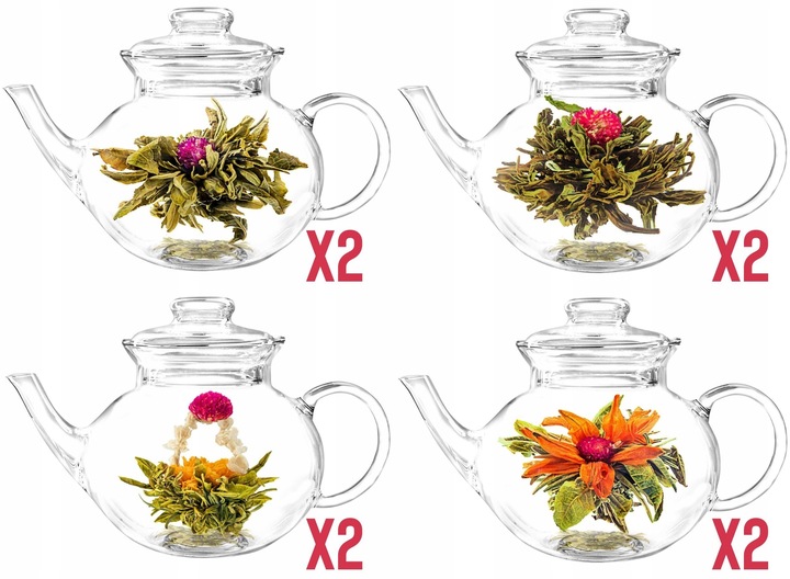 Zestaw HERBAT KWITNĄCYCH 4 rodzaje po 2 sztuki
