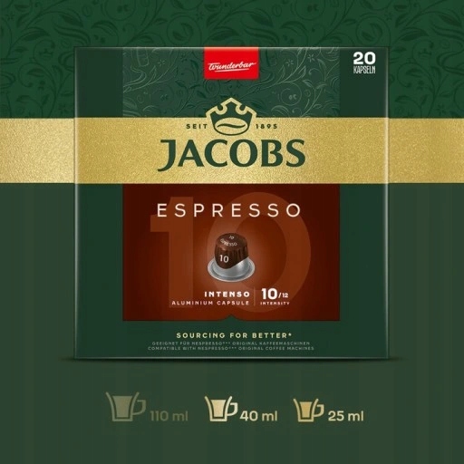 Kapsułki Jacobs do Nespresso(r)* Lungo, Kronung 6, Espresso, 90+10 GRATIS!