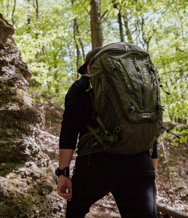 PLECAK TURYSTYCZNY ALPINUS TREKKINGOWY W GÓRY POKROWIEC OTWAY 40L KHAKI PRO