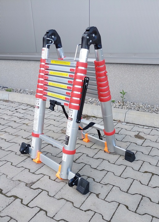 DRABINA TELESKOPOWA PRZEGUBOWA 5,0 M WZMACNIANA