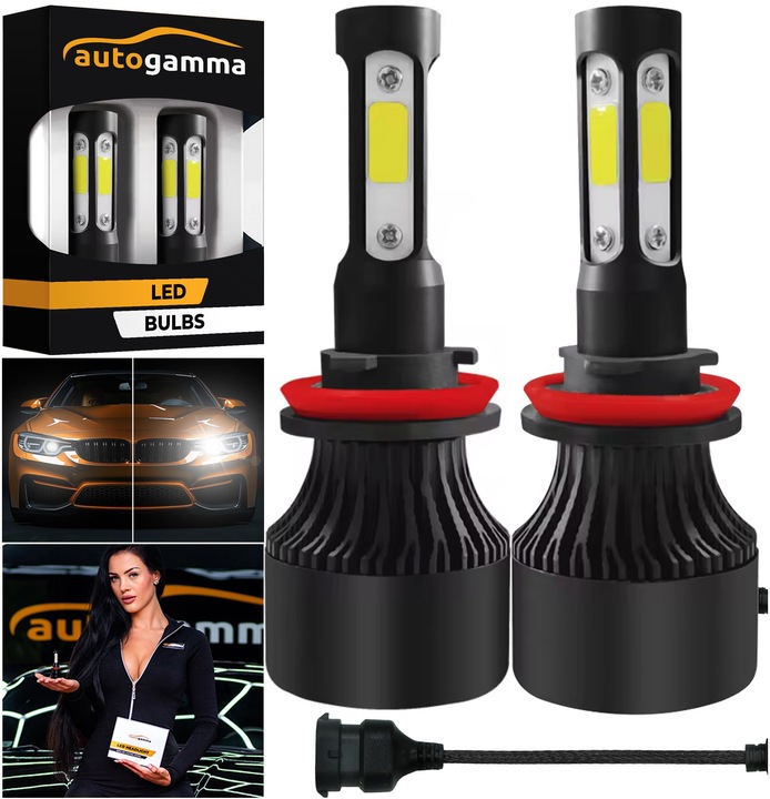 Żarówki LED H11 Mocne 16000LM 6000K COB 72W 4-Stronne komplet 2 szt.