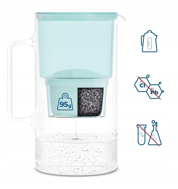 Dzbanek filtrujący szklany Wessper aquamax 3l + 10x Filtr Wessper aquamax
