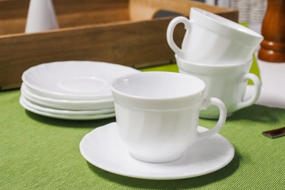 LUMINARC TRIANON WHITE Serwis kawowy 220 ml 12/6