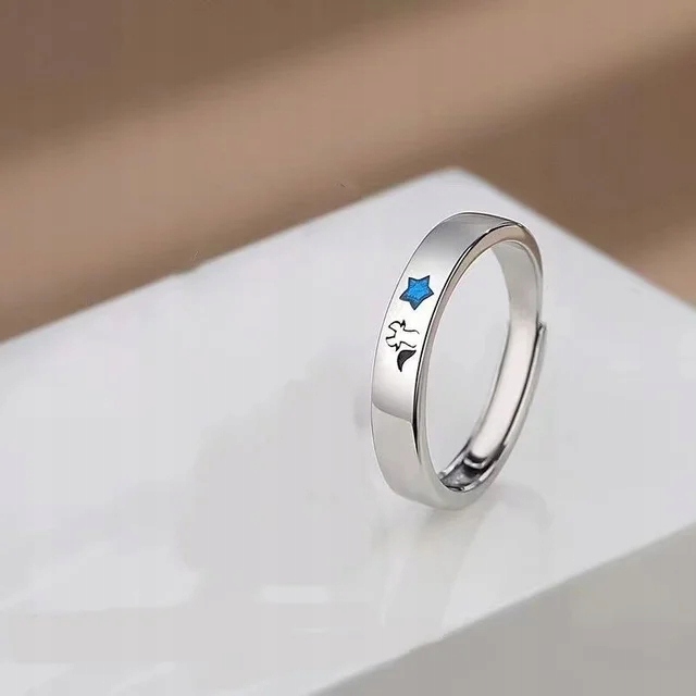 Pierścionki srebrne mały książę i lis regulowane