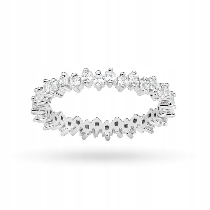 Piękny SREBRNY PIERŚCIONEK pr. 925 z Białymi Cyrkoniami r.11