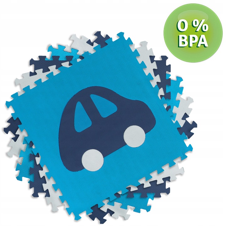 MATA PIANKOWA EVA PUZZLE MIĘKKA DLA DZIECI POJAZDY 180x180cm RICOKIDS