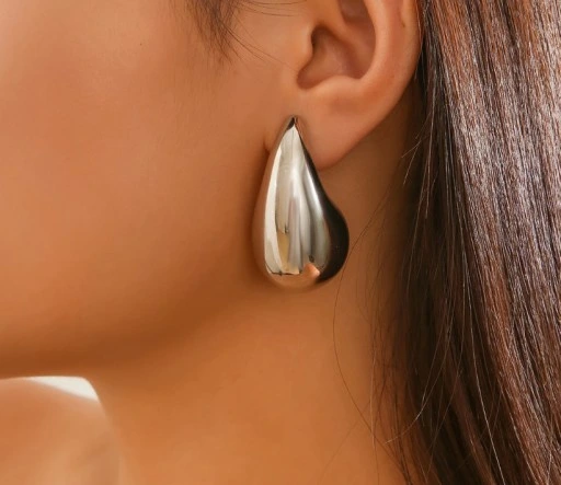 KOLCZYKI srebrna KROPLA łezka stal 316L