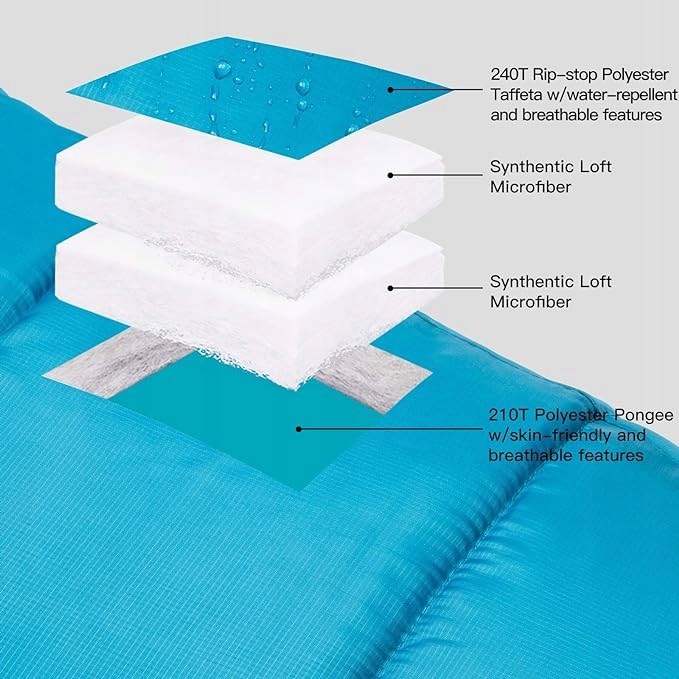 Bessport Śpiwór, od -10°C do 15°C, na 4 pory roku, typu mumia, gruby