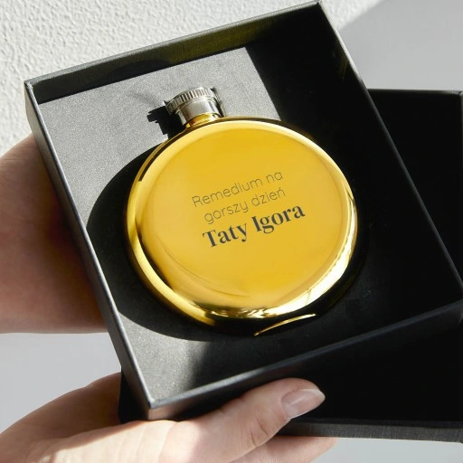 Personalizowana piersiówka okrągła 200ml GRAWER z dedykacją na PREZENT