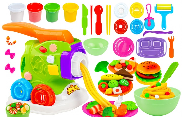 Ciastolina makaron maszynka ciasto masa plastyczna zestaw kreatywny 18w1