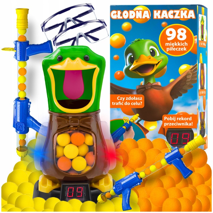 GŁODNA KACZKA STRZELANIE DO CELU PISTOLET ZABAWKOWY 2X GRA ZRĘCZNOŚCIOWA