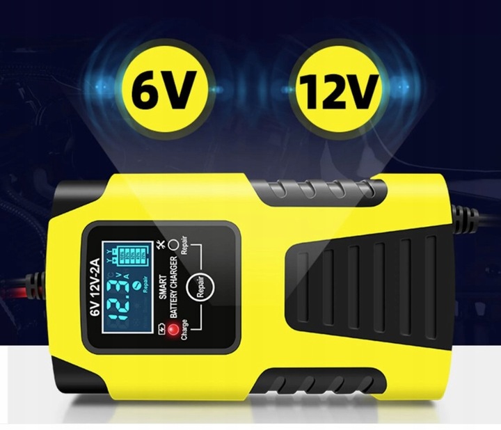 Prostownik Samochodowy do Akumulatorów 6V 12V 2A Ładowarka FUNKCJA NAPRAWY