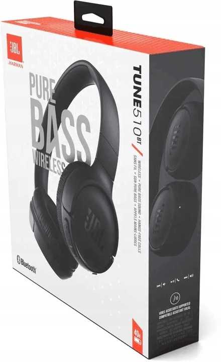 Słuchawki bezprzewodowe nauszne JBL Tune 510BT czarne