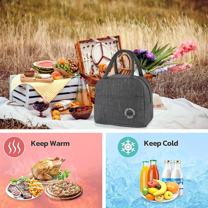 TORBA LUNCHBOX PIKNIKOWA NA ŚNIADANIE TERMICZNA IZOLACYJNA ŚNIADANIOWA