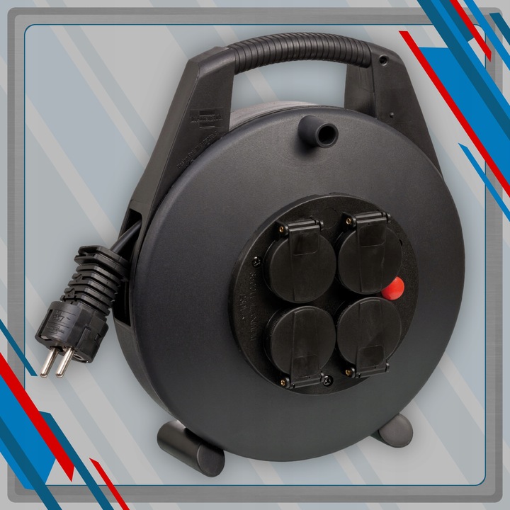 Przedłużacz bębnowy mini na bębnie 4 gniazda kabel 8 m Brennenstuhl