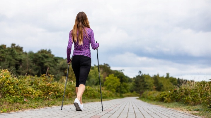 KIJE TREKKINGOWE DO NORDIC WALKING LINE SPORT REGULOWANE LEKKIE SREBRNE