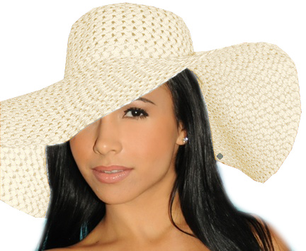 KAPELUSZ damski PLAŻOWY wakacyjny DUŻY ECRU ECRI