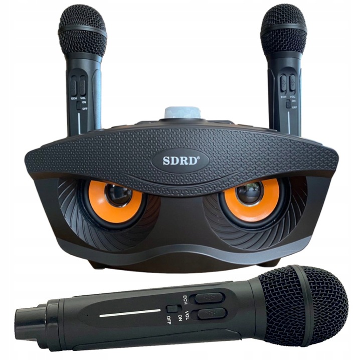KARAOKE BEZPRZEWODOWY ZESTAW GŁOŚNIK 2 MIKROFONY BLUETOOTH NA IMPREZY SUPER