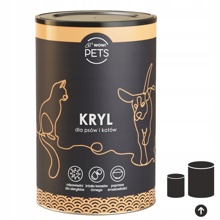 Suplement dla psa i kota Mączka z kryla witaminy 400 g żródło kwasów omega