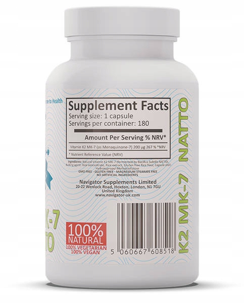 Witamina K2 MK7 NATTO 200μg 180kaps Vegan