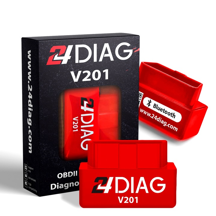 24DIAG V201 ELM327 BLUETOOTH OBD2 INTERFEJS DIAGNOSTYCZNY ANDROID OBDII BT