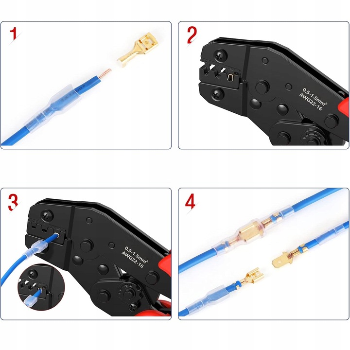 Zestaw Konektorów Samochodowych 450 Elementów z Zaciskarką