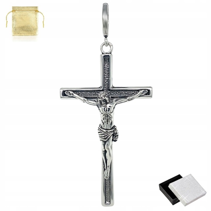 KRZYŻYK DO GRUBEGO ŁANCUSZKA SREBRO 925 DUŻY MĘSKI KRZYŻ SREBRO PRÓBA 925