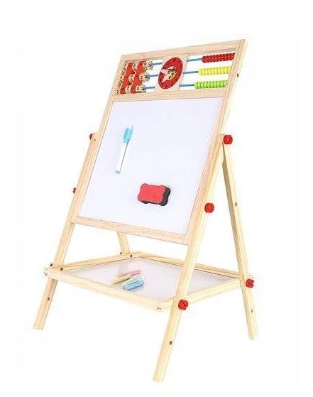 DWUSTRONA TABLICA KREDOWA MAGNETYCZNA DO RYSOWANIA ŚCIERALNA DLA DZIECI