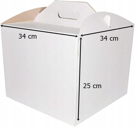 OPAKOWANIE KARTON PUDEŁKO NA TORT DEKORACJE WESELE KOMUNIA 34x34x25