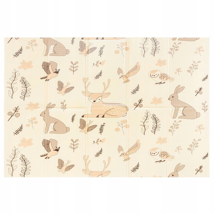 MamaBrum dwustronna składana mata piankowa dywan 120x180x1 Boho/Beż R17