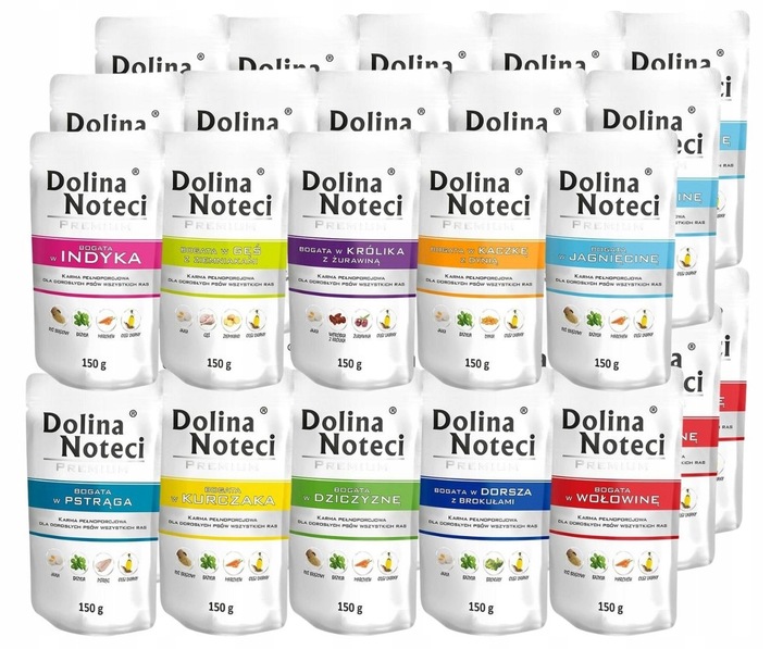 DOLINA NOTECI PREMIUM Mokra karma dla psa MIX smaków 30x150g zestaw