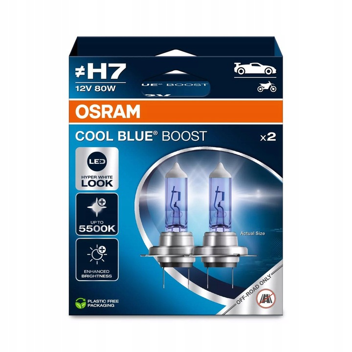ŻARÓWKI H7 OSRAM COOL BLUE HYPER BOOST 80W 5500K