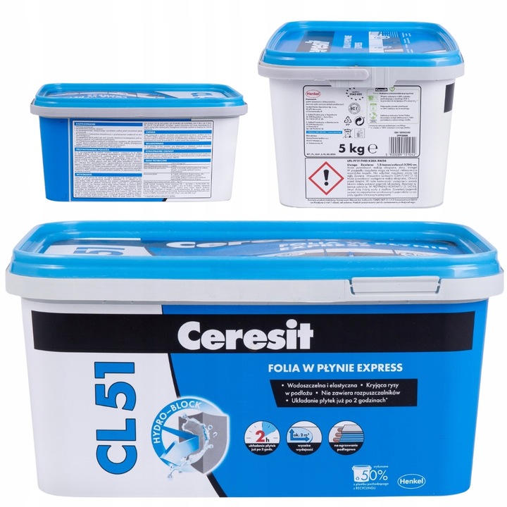 CERESIT FOLIA IZOLACYJNA W PŁYNIE CL 51 EXPRESS 1-K WYDAJNA GOTOWA 5KG