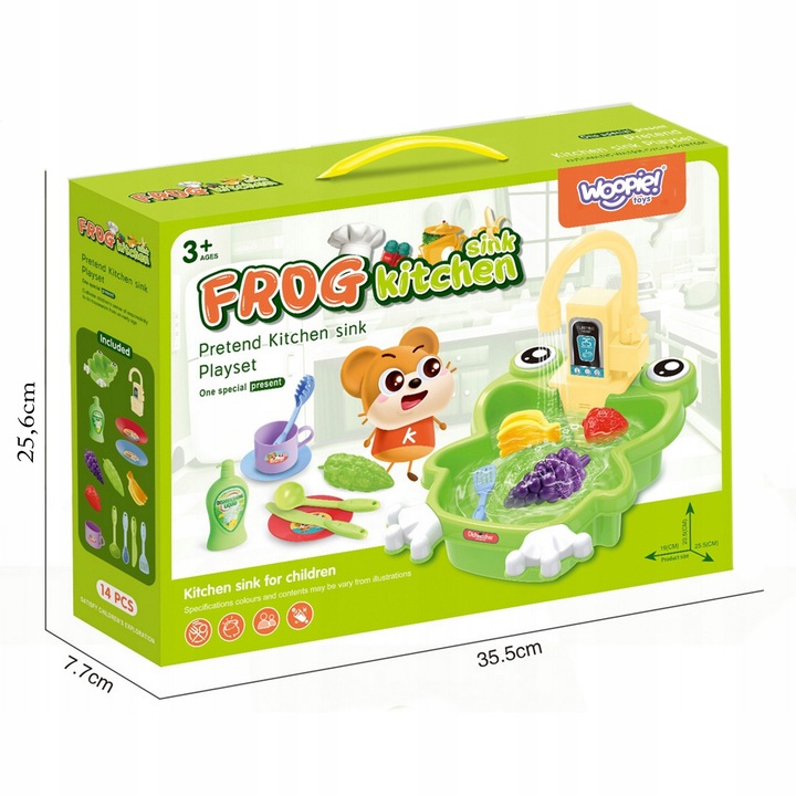 ZLEWOZMYWAK ZLEW DLA DZIECI KUCHNIA Z WODĄ INTERAKTYWNY KRAN PRAWDZIWA WODA