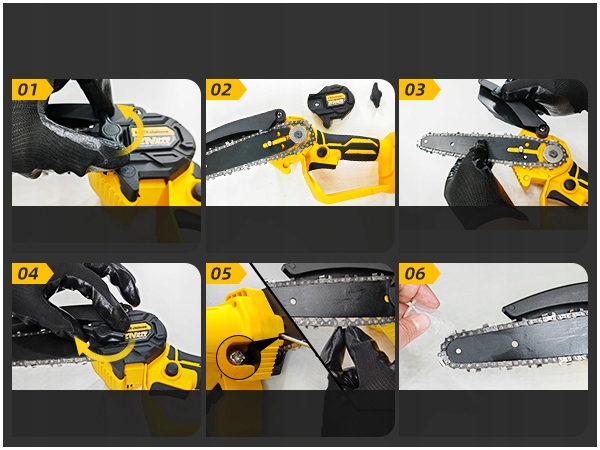 PIŁA ŁAŃCUCHOWA AKUMULATOROWA 6" DO GAŁĘZI DREWNA GAŁĘZIÓWKA 2x AKUMULATOR