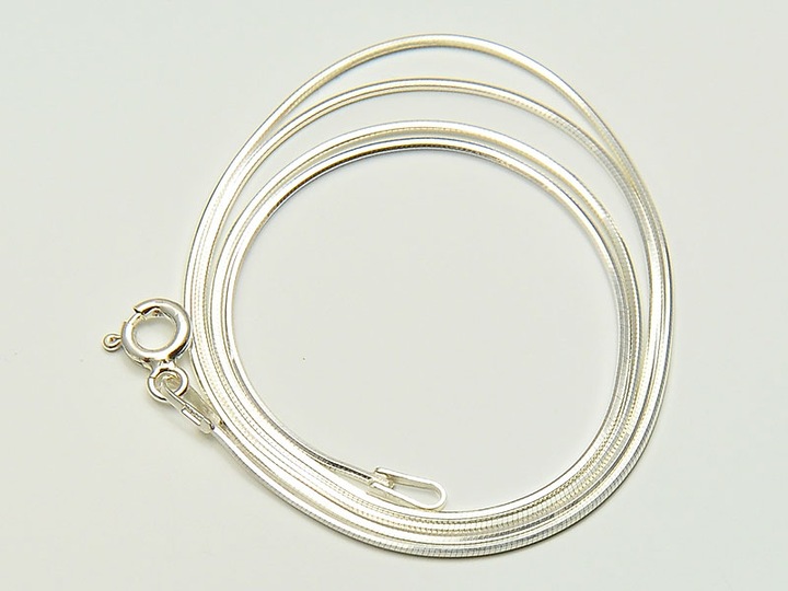 Srebrny Łańcuszek Srebro 925 Mocna Żmijka Żyłka Linka 45 cm Woreczek