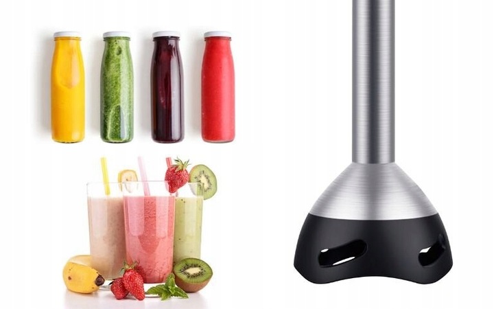 MOCNY BLENDER RĘCZNY ŁUCZNIK JK-1200 OSTRZE TYTAN TURBO KRUSZY LÓD 1200 W