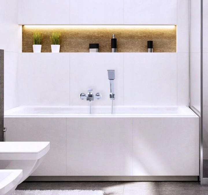 Bateria wannowa z prysznicem ścienna chrom wodospad kran do wanny kaskada