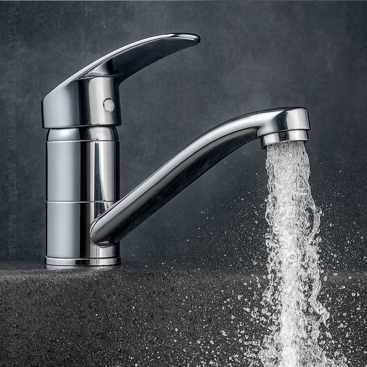 Bateria umywalkowa kuchenna nablatowa długi kran do zlewu chromowa VETTÄ