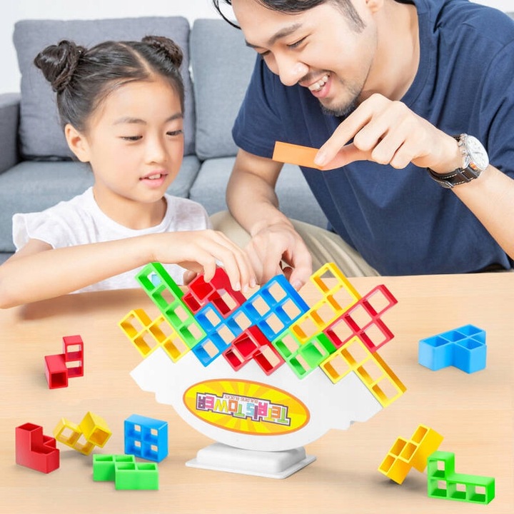 GRA UKŁADANKA TETRA TOWER BALANCE 64 szt DLA DZIECI WIEŻA tetris KLOCKI