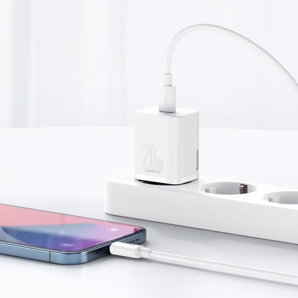 Ładowarka sieciowa Baseus USB-C 20W + kabel do iPhone Lightning fast charge