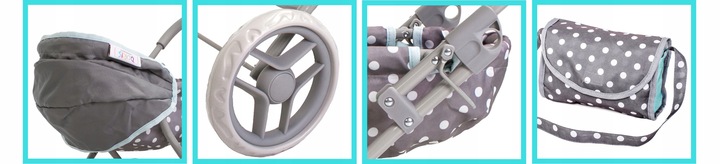 WÓZEK dla lalek głęboki gondola + TOREBKA TORBA do wózka dla lalki