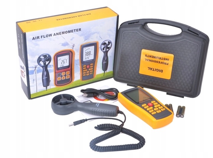 ANEMOMETR WIATROMIERZ MIERNIK WIATRU DO KLIMATYZACJI próg startu 0,5m/s USB