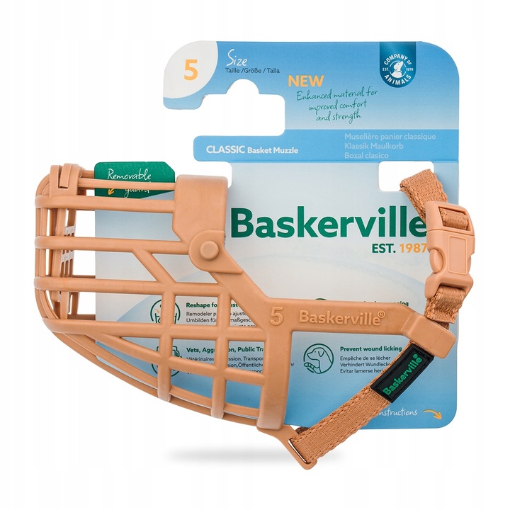 BASKERVILLE CLASSIC 5 KAGANIEC FIZJOLOGICZNY dla Psa z OSŁONĄ M 20/6cm