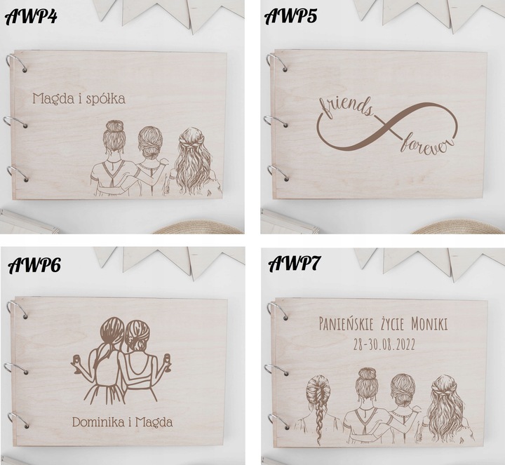 DREWNIANY ALBUM NA ZDJĘCIA PERSONALIZOWANY GRAWER