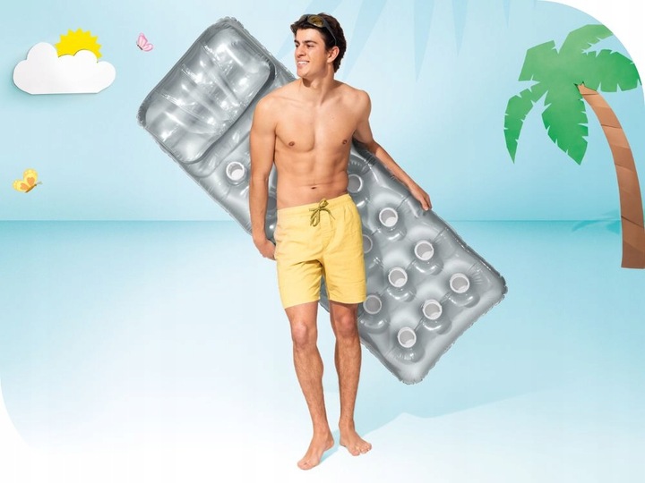 Materac do Pływania Dmuchany Plażowy z Zagłówkiem Intex 58894 MODEL 2025