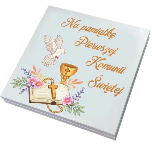 Pudełko ala koperta Pamiątka I Komunii na pieniądze prezent chrzestnej